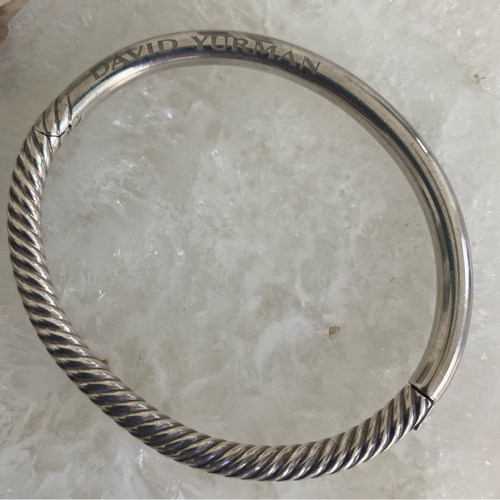 David Yurman Sterling Silver Classic Cable Hinged Bangle